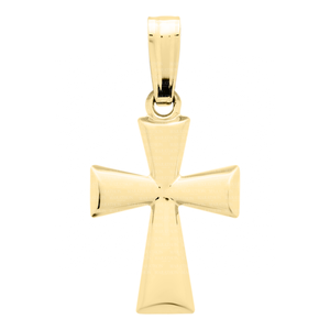 Children's 14K Yellow Gold Domed Cross Pendant
